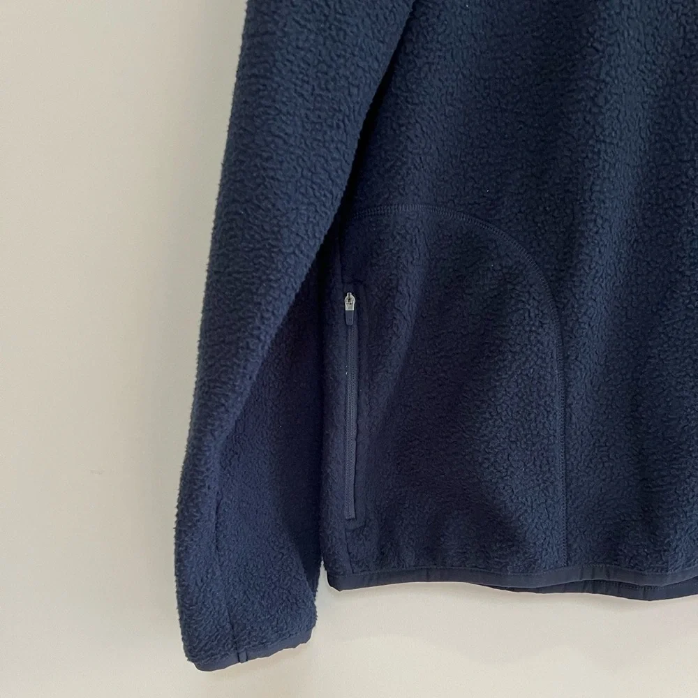 NWT Cutter & Buck Atlanta Braves Cascade Eco Fleece Mens 1/4 Zip Jacket, Blue, S